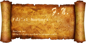 Füzi Norbert névjegykártya